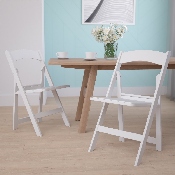 HERCULES Series Folding Chairs with Padded Seats - Set of 2 White Resin Folding Chair with Vinyl Padded Seat, 2-LE-L-1-WHITE-GG