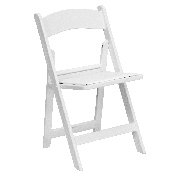 HERCULES Series Folding Chairs with Padded Seats - Set of 2 White Resin Folding Chair with Vinyl Padded Seat, 2-LE-L-1-WHITE-GG