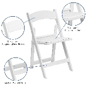 HERCULES Series Folding Chairs with Padded Seats - Set of 2 White Resin Folding Chair with Vinyl Padded Seat, 2-LE-L-1-WHITE-GG