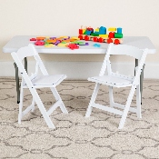 Kids Folding Chairs with Padded Seats - Set of 2 White Resin Folding Chair with Vinyl Padded Seat for Kids, 2-LE-L-1K-GG