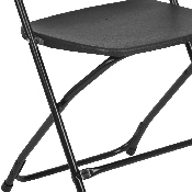 HERCULES Series Black Plastic Folding Chairs - Set of 2 Lightweight Folding Chairs, 2-LE-L-3-BK-GG