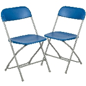 2 Pk. HERCULES Series 650 lb. Capacity Premium Blue Plastic Folding Chair, 2-LE-L-3-BLUE-GG