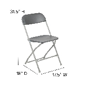 HERCULES Series Gray Plastic Folding Chairs - Set of 2 Lightweight Folding Chairs, 2-LE-L-3-GREY-GG