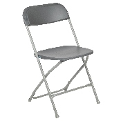 HERCULES Series Gray Plastic Folding Chairs - Set of 2 Lightweight Folding Chairs, 2-LE-L-3-GREY-GG