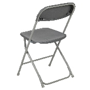 HERCULES Series Gray Plastic Folding Chairs - Set of 2 Lightweight Folding Chairs, 2-LE-L-3-GREY-GG