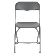 HERCULES Series Gray Plastic Folding Chairs - Set of 2 Lightweight Folding Chairs, 2-LE-L-3-GREY-GG