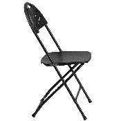 2 Pk. HERCULES Series 650 lb. Capacity Black Plastic Fan Back Folding Chair, 2-LE-L-4-BK-GG