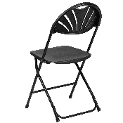 2 Pk. HERCULES Series 650 lb. Capacity Black Plastic Fan Back Folding Chair, 2-LE-L-4-BK-GG