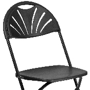 2 Pk. HERCULES Series 650 lb. Capacity Black Plastic Fan Back Folding Chair, 2-LE-L-4-BK-GG