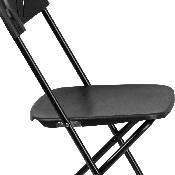 2 Pk. HERCULES Series 650 lb. Capacity Black Plastic Fan Back Folding Chair, 2-LE-L-4-BK-GG