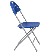 2 Pk. HERCULES Series 650 lb. Capacity Blue Plastic Fan Back Folding Chair, 2-LE-L-4-BL-GG