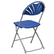 2 Pk. HERCULES Series 650 lb. Capacity Blue Plastic Fan Back Folding Chair, 2-LE-L-4-BL-GG