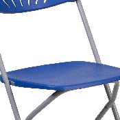 2 Pk. HERCULES Series 650 lb. Capacity Blue Plastic Fan Back Folding Chair, 2-LE-L-4-BL-GG