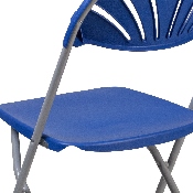 2 Pk. HERCULES Series 650 lb. Capacity Blue Plastic Fan Back Folding Chair, 2-LE-L-4-BL-GG