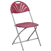 2 Pk. HERCULES Series 650 lb. Capacity Burgundy Plastic Fan Back Folding Chair, 2-LE-L-4-BUR-GG