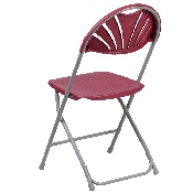 2 Pk. HERCULES Series 650 lb. Capacity Burgundy Plastic Fan Back Folding Chair, 2-LE-L-4-BUR-GG