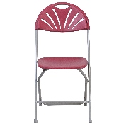 2 Pk. HERCULES Series 650 lb. Capacity Burgundy Plastic Fan Back Folding Chair, 2-LE-L-4-BUR-GG