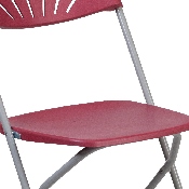 2 Pk. HERCULES Series 650 lb. Capacity Burgundy Plastic Fan Back Folding Chair, 2-LE-L-4-BUR-GG