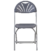 2 Pk. HERCULES Series 650 lb. Capacity Charcoal Plastic Fan Back Folding Chair, 2-LE-L-4-CH-GG