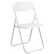 2 Pk. HERCULES Series 500 lb. Capacity Heavy Duty White Plastic Folding Chair with Built-in Ganging Brackets, 2-RUT-I-WHITE-GG