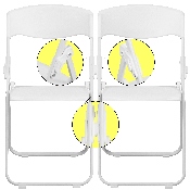 2 Pk. HERCULES Series 500 lb. Capacity Heavy Duty White Plastic Folding Chair with Built-in Ganging Brackets, 2-RUT-I-WHITE-GG