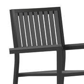 Harris Set of 2 Commercial Indoor/Outdoor Stacking Club Chairs with Black Poly Resin Slatted Backs and Seats, 2-SB-A268C-BK-GG