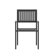 Harris Set of 2 Commercial Indoor/Outdoor Stacking Club Chairs with Black Poly Resin Slatted Backs and Seats, 2-SB-A268C-BK-GG