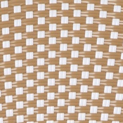 Lourdes Set of 2 Indoor/Outdoor Commercial French Bistro Stack Chairs, Natural/White PE Rattan Back & Seat, Bamboo Print Light Natural Aluminum Frame, 2-SDA-AD642001-F-NATWH-LTNAT-GG