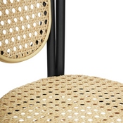 2 Pack Cannes Indoor/Outdoor Commercial Thonet French Bistro Stacking Chair, Natural PE Cane Rattan and Black Aluminum Frame, 2-SDA-AD642110-1-NAT-BK-GG