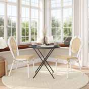 2 Pack Cannes Indoor/Outdoor Commercial Thonet French Bistro Stacking Chair, Natural PE Cane Rattan and White Aluminum Frame, 2-SDA-AD642110-1-NAT-WH-GG