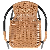 2 Pack Beige Rattan Indoor-Outdoor Restaurant Stack Chair, 2-TLH-037-BGE-GG