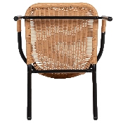 2 Pack Beige Rattan Indoor-Outdoor Restaurant Stack Chair, 2-TLH-037-BGE-GG