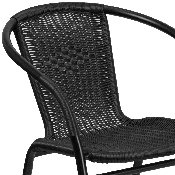 2 Pack Black Rattan Indoor-Outdoor Restaurant Stack Chair, 2-TLH-037-BK-GG