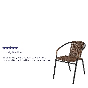 2 Pack Medium Brown Rattan Indoor-Outdoor Restaurant Stack Chair, 2-TLH-037-DK-BN-GG