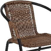 2 Pack Medium Brown Rattan Indoor-Outdoor Restaurant Stack Chair, 2-TLH-037-DK-BN-GG