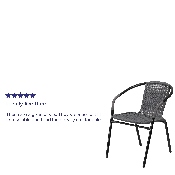 2 Pack Gray Rattan Indoor-Outdoor Restaurant Stack Chair, 2-TLH-037-GY-GG