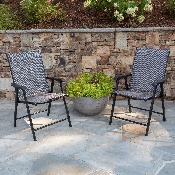 Black Outdoor Folding Patio Sling Chair (2 Pack), 2-TLH-SC-044-B-GG