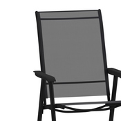 Paladin Black Outdoor Folding Patio Sling Chair, 2-TLH-SC-044-BKBK-GG