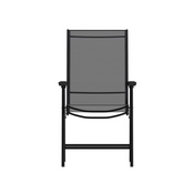 Paladin Black Outdoor Folding Patio Sling Chair, 2-TLH-SC-044-BKBK-GG