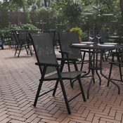Paladin Black Outdoor Folding Patio Sling Chair, 2-TLH-SC-044-BKBK-GG