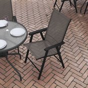 Paladin Brown Outdoor Folding Patio Sling Chair, 2-TLH-SC-044-BR-GG