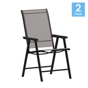 Paladin Brown Outdoor Folding Patio Sling Chair, 2-TLH-SC-044-BR-GG