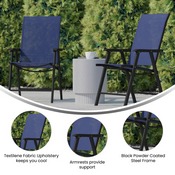 Paladin Navy Outdoor Folding Patio Sling Chair, 2-TLH-SC-044-NV-GG