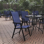 Paladin Navy Outdoor Folding Patio Sling Chair, 2-TLH-SC-044-NV-GG