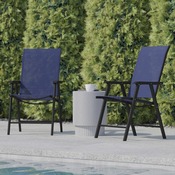 Paladin Navy Outdoor Folding Patio Sling Chair, 2-TLH-SC-044-NV-GG