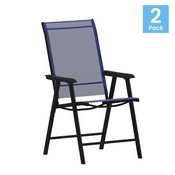 Paladin Navy Outdoor Folding Patio Sling Chair, 2-TLH-SC-044-NV-GG