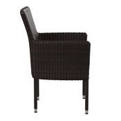 Maxim Modern Espresso Wicker Patio Armchairs for Deck or Backyard, Fade and Weather-Resistant Frames and Cream Cushions-Set of 2, 2-TW-3WBE074-BR-GG