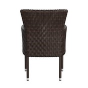 Maxim Modern Espresso Wicker Patio Armchairs for Deck or Backyard, Fade and Weather-Resistant Frames and Cream Cushions-Set of 2, 2-TW-3WBE074-BR-GG