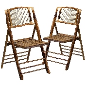 Bamboo Folding Chairs - Set of 2 Bamboo Wood Folding Chairs, 2-X-62111-BAM-GG
