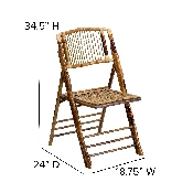 Bamboo Folding Chairs - Set of 2 Bamboo Wood Folding Chairs, 2-X-62111-BAM-GG